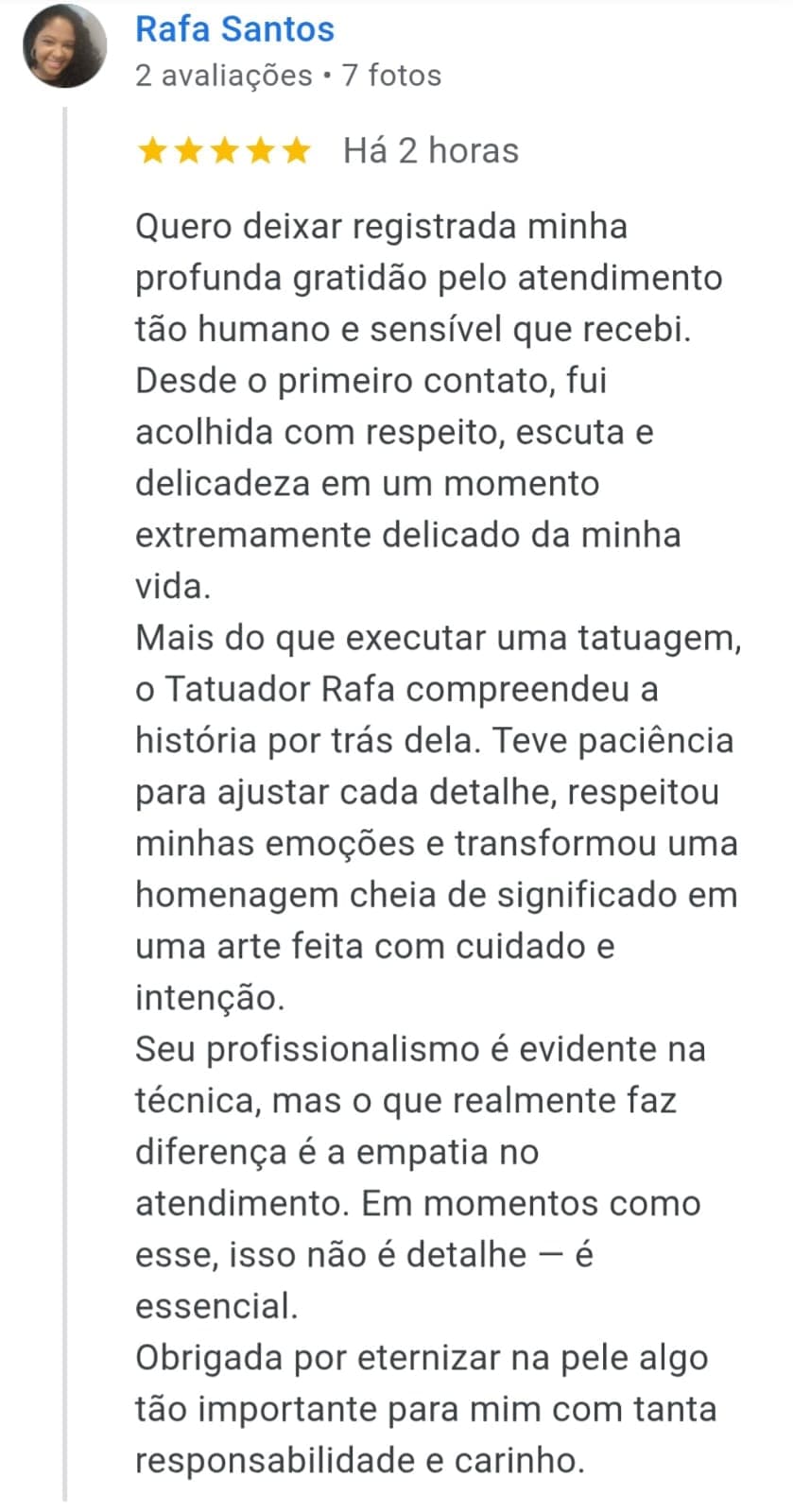 Depoimento cliente 1